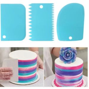 3PCS Dough Cake Plastic Cutter Slicer Spatula Cake Cream Scraper DIY Cake Decorating Pastry Cutters Baking Tools