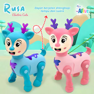 [AFive] Rusa Tali Elektrik Mainan Anak Musik Lampu Berjalan Melatih Motorik Imajinasi Kado Ultah