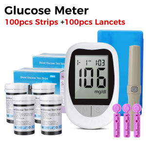 Blood Glucometer Set 100PCS Strips Complete Set Suger Monitor With Free Lancets And Battery  KH-100