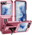 Ốp lưng cho Samsung Galaxy Z Flip 6 có chân đế, ốp lưng bảo vệ bản lề cấp quân sự chống rơi, chống trầy xước, chống sốc cho Samsung Z flip 6, màu tím nhạt. 