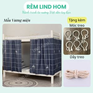 Rèm Giường Tầng LIND HOM - Mẫu Hoa Văn Độc Đáo Tiện Ích Dễ Lắp Đặt An Toàn Cho Học Sinh