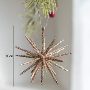 LYMEDIA Plastic Exploding Star Ornament Champagne White Lightweight XMAS Ornaments Excellent DIY Hanging Christmas Decoration