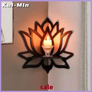 Kui-Min 1Pc Lotus Shelf Display Essential Oil Rack Candles Stone Floating Wall Shelf Modern Home Decoration Wall Decor Gift