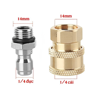 Bộ khớp nối nhanh răng 14mm cho máy rửa xe trực tiếp gắn béc xịt bình bọt tuyết - SHINSTORE