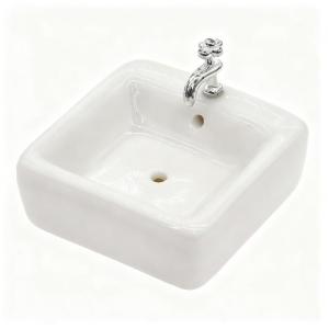 Thu nhỏ chậu rửa tủ Vanity phòng tắm precisions Crafted gốm 1:12 dollhouses trang trí phụ kiện cho chơi sáng tạo