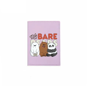 FX GC4 Creative Multifunctional Wallet We Bare Bears Passport Holder Printed Card Holder Travel Clip PU Credential Protec XF