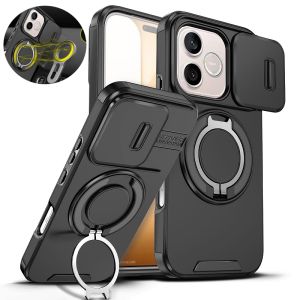 For Honor 600 Lite 5G Case Slide Lens Protection Armor Phone Cover For Honor600 Lite Honor600LiteMagnetic Ring Holder Fundas