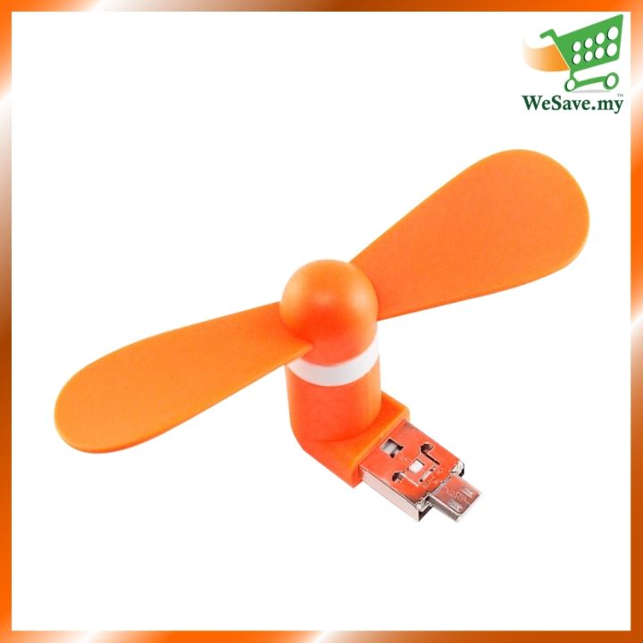 Portable Mini USB Fan for Android Smartphone / Devices Orange Colour