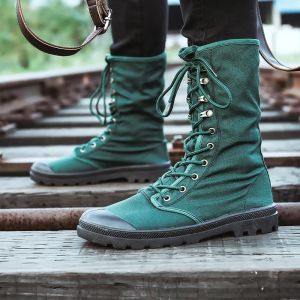 Men Boots New High-top Jungle Hiking Mens Outdoor Boots Sports Comfortable Lace-up Non-slip Canvas Shoes for Men Women Sneakers2026