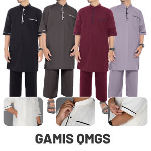 Mallabis Qomishu Stelan Baju Gamis Pria Koko Jubah Kurta Pakistan Baju Celana Muslim