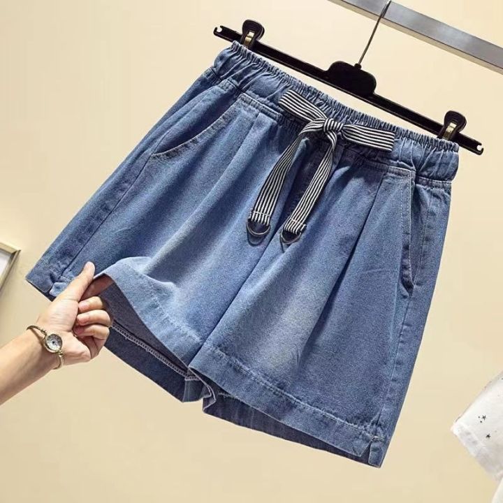 Korean High Waist Denim Shorts Women Summer Basic Lace-up Pocket Jean  Shorts for Women All-match Streetwear Denim Short