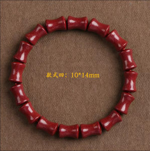 Natural cinnabar bracelet with bamboo knot design suitable for women a single-strand Buddhist prayer bead bracelet a gift for men and a piece of jewelry