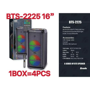 BTS-2256 Dual 8 inch Bluetooth Party Speaker 4500Mah with rechargeable mic Professional karaoke speakers