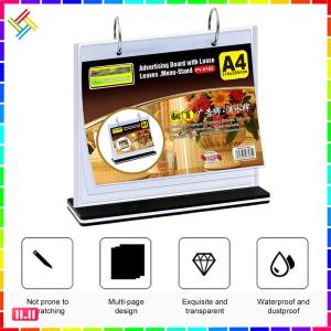 2pcs PVC Tabletop Holder Acrylic Menu Holders Desktop Double Display Holder for Picture Card Store Office Menu Retail Show