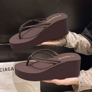 [Free Shipping] Wedge-Heeled Thin-Strap Flip-Flops For Women Summer Soft-Soled Comfortable Non-Tiring Anti-Slip Odor-Resistant Fashionable Sandals