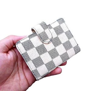 Dompet kartu damier TAIGA abu kream card holder slot kartu 24 dan slot uang