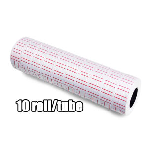 10 Rolls Single-Row Price Tag Paper Code Printer Paper Price Label Paper 500 Pcs/ Roll White