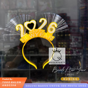 isi 12 Bando Happy New year 2026 / Bando Tahun Baru Nyala / Bando Fiber LED