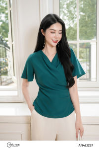 Áo nữ trung niên thiết kế trẻ trung hiện đại chất liệu Tơ nhăn mềm mại thương hiệu Thiều Hoa AN4L1257