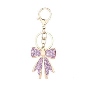 Lấp Lánh thạch Bowknot Keychain thời trang hợp kim Túi phụ kiện Mặt dây chuyền món quà hoàn hảo cho cô ấy