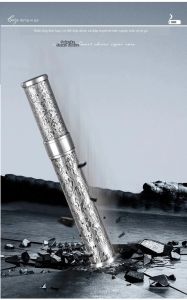 Ống đựng xì gà hộp đựng xì gà bằng hợp kim kẽm kín khí hộp đựng xì gà đơn khắc hoa văn thích hợp mang đi du lịch dùng ngoài trời quà tặng cho nam giới