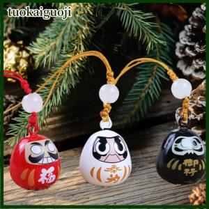 tuokaiguoji Sáng Tạo Nhật Bản Daruma Mặt Dây Chuyền Nước Âm Thanh Chuông Dây Đeo Chìa Khóa Xe Túi Cầu Nguyện Mặt Dây Chuyền Điện Thoại Món Quà