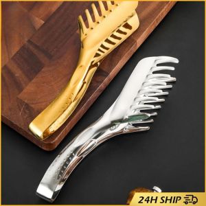 Stainless Steel Noodle Tongs Pasta Spaghetti Tongs Food Clips Stainless Steel Handle Cooking
