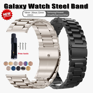 Aotelayer 14mm 16mm 22mm 18mm 24mm 20mm Width Solid Stainless Steel Watch Band Strap For Galaxy Watch 3 4 5 Pro Men Women Flat Head Universal Strap