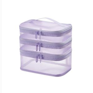 INEXTIN Dung lượng lớn Túi đựng mỹ phẩm du lịch Kho lưu trữ Lưới trong suốt Hộp đựng mỹ phẩm Di động 2/3 lớp Túi tổ chức trang điểm Tổ chức đồ dùng vệ sinh