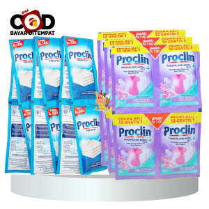 Proclin Penghilang Noda Pemutih Renceng 12pcs x 25ml Wangi Floral Tidak Merusak Pakaian Pemutih Baju Anti Bakteri Deterjen Cair Pembersih Baju Penghilang Noda Baju Ampuh Membandel