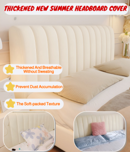Thickened New High-grade Headboard Cover Wooden Bed Backrest Soft Bag Full Package Soft Dirt-resistant Dust Cover 加厚高级感软包通用床头套罩 Thickened High-grade Soft-pack Universal Bedside Cover