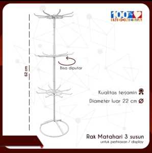 rak display putar 3 susun pajangan Matahari display toko aksesories Perhiasan