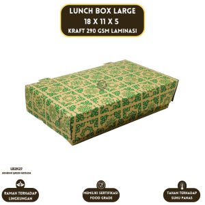 Paper Lunch Box Large Motif Green (Isi 50 Pcs- LB2K27)