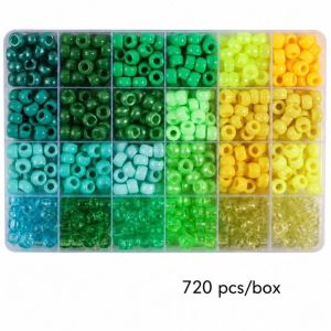 BETTERFORM 24 màu sắc Hạt Pony Lỗ lớn 720 CÁI Hạt cườm lỗ lớn Đa năng Nhiều màu sắc khác nhau Hạt làm vòng tay Làm vòng tay