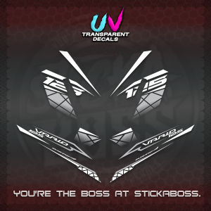 CLICK 125 V4 VARIO UV TRANSPARENT DECALS (2026 MODERN STRIPE DESIGN) STICKER KITS BY STICKABOSS