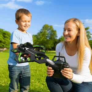 FOUNDTWO EPP Foam Remote Control Foam Fighter Rechargeable Gravity Sensing RC Hobby Jet Plane Profesional Durable Four Motor Helicopter Toy Kids Toddlers Children