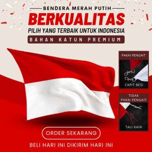 BISA COD / Bendera Merah Putih Indonesia Agustusan Ukuran Besar Kecil Panjang Jumbo Bahan Katun Micro Premium /Bendera Indonesia Merah Putih Kain Katun (PREMIUM)