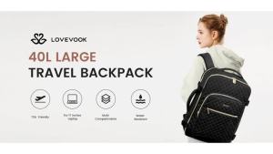LZD LOVEVOOK Travel Backpack for Women Flight Approved Carry on Luggage Backpack for Traveling on Airplane 40L Personal Bag Airline Approved 17 Inch Causal Weekender Backpack Daypack Black Single