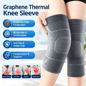 Knee Support/Knee Sleeve/Graphene Thermal Knee Support/Warm Knee Sleeve/Breathable Elastic/Comfort/Daily Aircon Office/Seniors Men Women/Running Gym