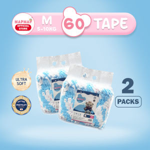 Napnap Baby Diapers TAPE MEDIUM 60pcs - Diapers for Newborn Kids Children Secured Fit Smooth Fast Absorbent