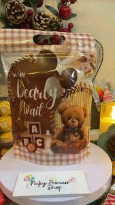 10pcs Teddy Bear Theme Boho Candy Lootbag Candybag Packaging Ziplock Pouch Babyshower Birthday Party