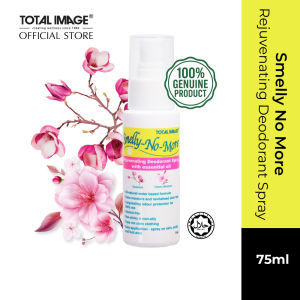Smelly No More Rejuvenating Deodorant Spray with Geranium & Cherry Blossom Essential Oils 75ml - Mineral Salt Body Care Deodorant for Sensitive Skin
