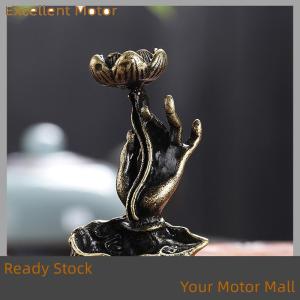 Excellent Ready Stock Pure copper backflow incense Buddha hand lotus brass incense frame incense Zen tea ceremony table tea table furnishings