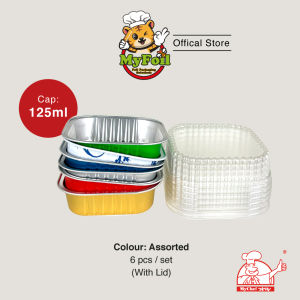 MyChef Aluminium Foil Tray with Plastic Lid (90/24-P) 125ml (6 pieces/packet)