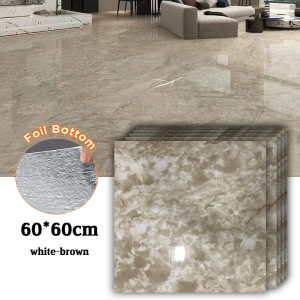 High quality Imitation marble vinyl flooring sticker Waterproof PVC tile floor sticker Self-adhesive wall sticker Household kitchen bedroom living room bathroom decorative floor marble sticker 60x60cm