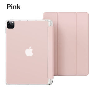 Sanptoch For iPad Air 4 5 Fold Silicone Soft Case iPad Pro 11 12.9 2020/2021/2022 Case Matte Translucent Back Cover For 7th 8th 9th 10th Gen Shockproof Case For iPad Mini 4 5 Casing With Pen Slot