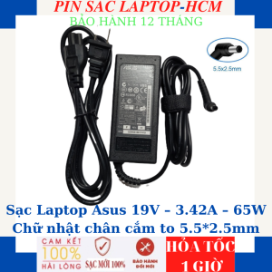Sạc laptop Asus K43 K43E K53 K53E X43 X43E A43 A43E Sạc Asus 19V-3.42A-65W Chữ nhật chân to