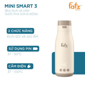 Bình hâm nước pha sữa di động Mini Smart 7 Fatz Baby pin sạc – FB3813KB - Máy đun nước di động - Chính hãng