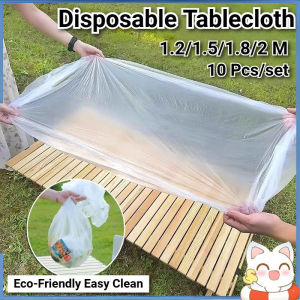 10Pcs Disposable Picnic Table Cloth Thickened Waterproof Elastic Outdoor Camping Table Cover