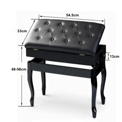 Black/White Adjustable Height Solid Wood Piano Bench for Children And Adults Single Person Guzheng Chair Electric Piano Seat
